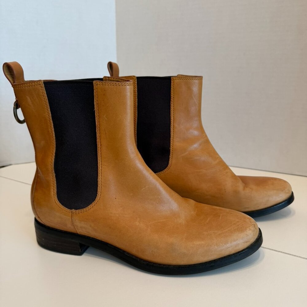 COLE‎ HAAN Women’s Tan & Brown Pull-On Leather Ankle Boots (Women’s Size 8½ B)
